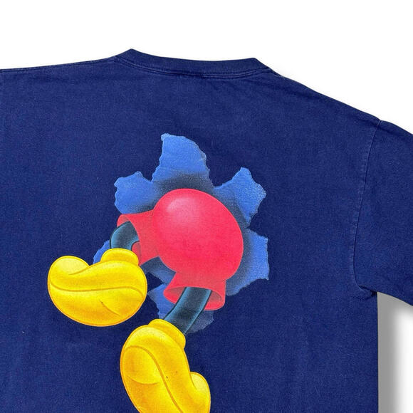 VTG Disney Mickey Mouse T-Shirt Double-Sided Graphic Navy Florida Theme Park L - Picture 4 of 8